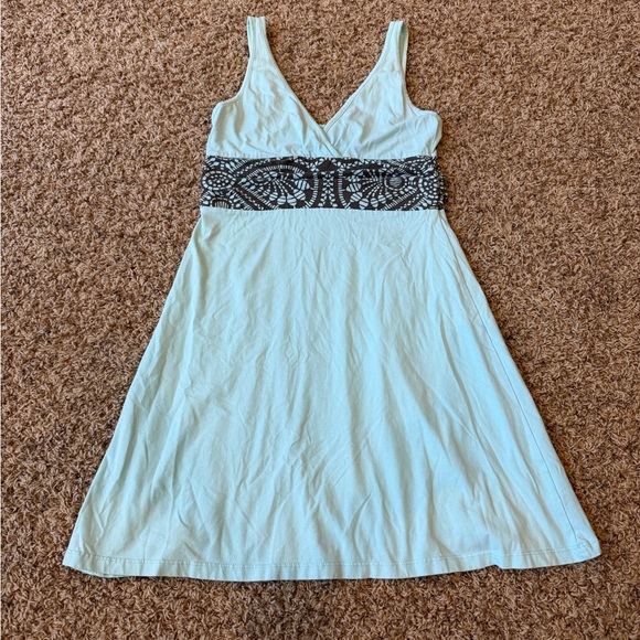Patagonia Dresses & Skirts - Patagonia Light Blue Dress with Black Pattern size Medium